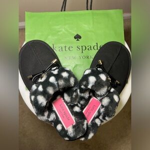 Kate Spade hard solo slipper/slides NWT polkadot black-and-white.